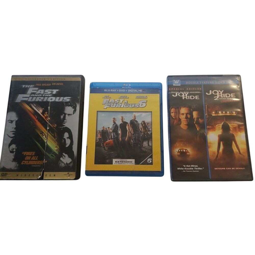 Lot Of 4 DVD Movies 'With The Late Paul WALKER RacingCars, Horror, Action #DVD1